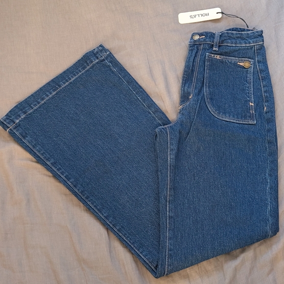 Rolla's Natalie East Coast Flare Jeans Vintage Blue - Picture 1 of 16